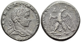 Elagabalus (218-222). Seleucis and Pieria. Antioch. Æ (23mm, 14.07g, 6h).
Laureate head right, with slight drapery over far shoulder. R/Eagle standing...