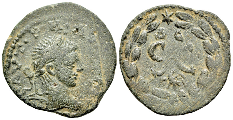 Elagabalus (218-222). Seleucis and Pieria, Antioch. Æ (20mm, 3.89g, 6h). Laureat...