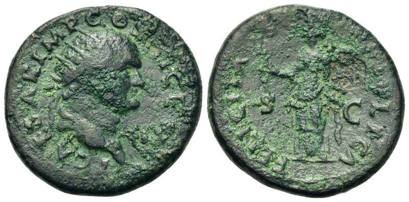 Titus (Caesar, 69-79). Æ Dupondius (27,5mm, 12.6g). Rome, AD 74. Radiate head r....