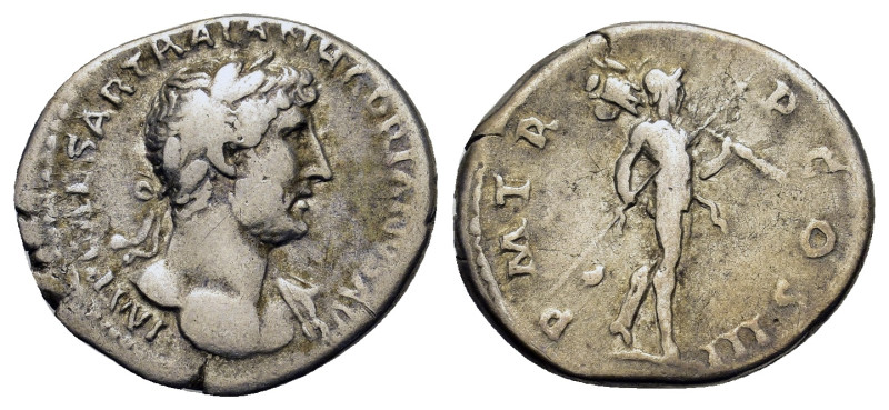 Hadrian (117-138). AR Denarius (19,4mm, 3.2g). Rome AD 119-122. Laureate bust ri...