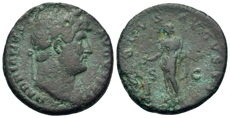 Hadrian (117-138). Æ As (26,6mm, 10.8g). Rome, AD 125-127. Laureate head r., sli...