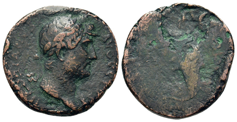 Hadrian (117-138). Æ As (26mm, 10.5g). Rome. Laureate head r. R/ Uncertain figur...