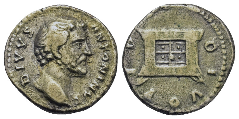 Divus Antoninus Pius (died 161). AR Denarius (17,3mm, 3g). Rome. Bare head r. R/...