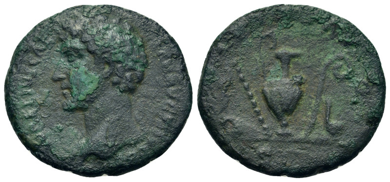 Marcus Aurelius (Caesar, AD 139-161). Æ As (26,1mm, 8.4g). Rome. Bareheaded and ...