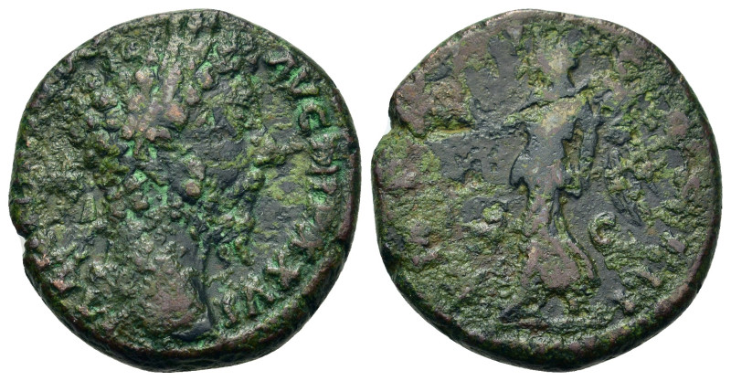 Marcus Aurelius (161-180). Æ As (23,8mm, 10.7g). Rome, AD 172. Laureate head r. ...