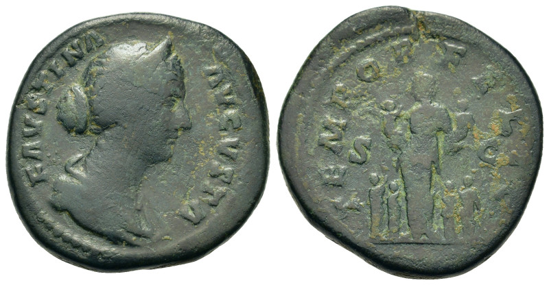 Faustina Junior (Augusta, 147-175). Æ Sestertius (27,1mm, 15.5g). Rome, AD 161-1...