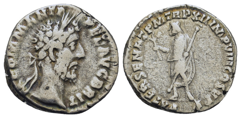 Commodus (177-192). AR Denarius (18mm, 2.92g, 6h). Rome, AD 187. Laureate head r...