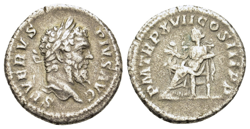 Septimius Severus (193-211). AR denarius (18,5mm, 3g). Rome. Head of Septimius S...