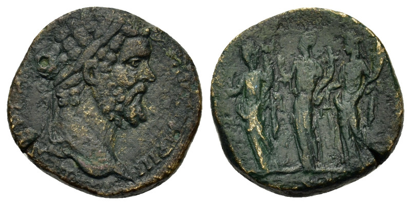 Septimius Severus (193-211). Æ Sestertius (27,9mm, 19.9g). Rome, AD 194-195. Lau...