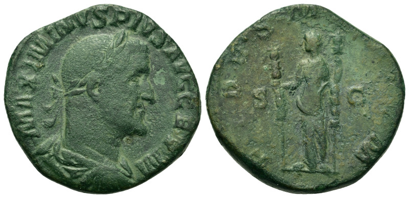 Maximinus I (235-238). Æ Sestertius (29,6mm, 17.7g). Rome, AD 236-238. Laureate,...