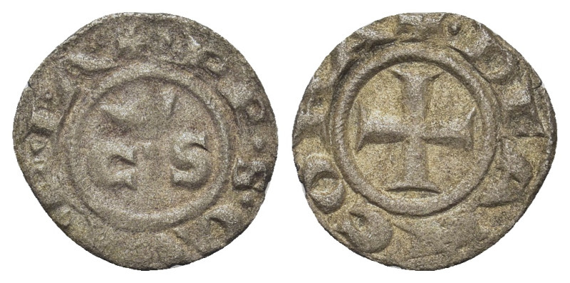 Italy, Ancona, Republic, 13th century. AR Denaro (7,2mm, 0.5g). CVS. R/ Cross. B...