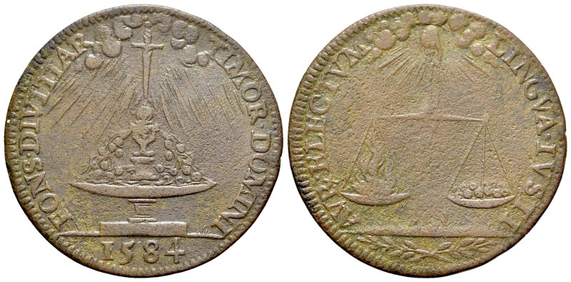 France. Henri III (1574-1589). Medal (28mm, 4,02g, 6h). The scales are supported...