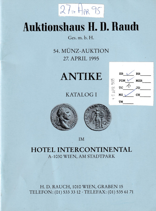 Auktionshaus H. D. Raudh, 54. Munz-Auktion Antike Katalog I. 27 April 1995. pp n...