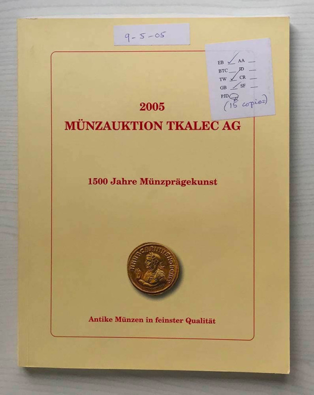 Tkalec Munzauktion 2005. Zurich 09 May 2005. Brossura ed. lotti 429, ill. a colo...