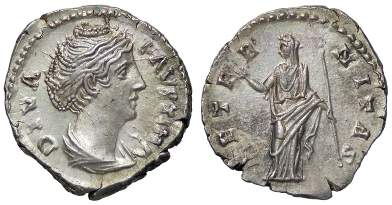 ROMANE IMPERIALI - Faustina I (moglie di A. Pio) - Denario C. 26 (12 Fr.); RIC 3...