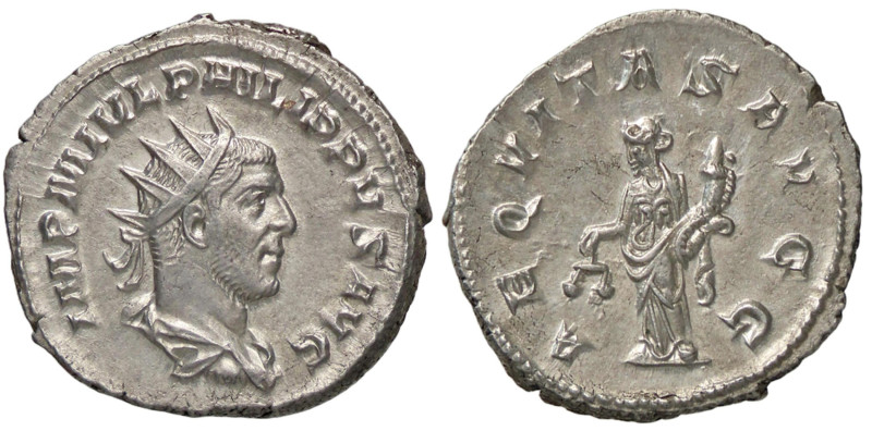 ROMANE IMPERIALI - Filippo I (244-249) - Antoniniano C. 9; RIC 27b (AG g. 4,36)...