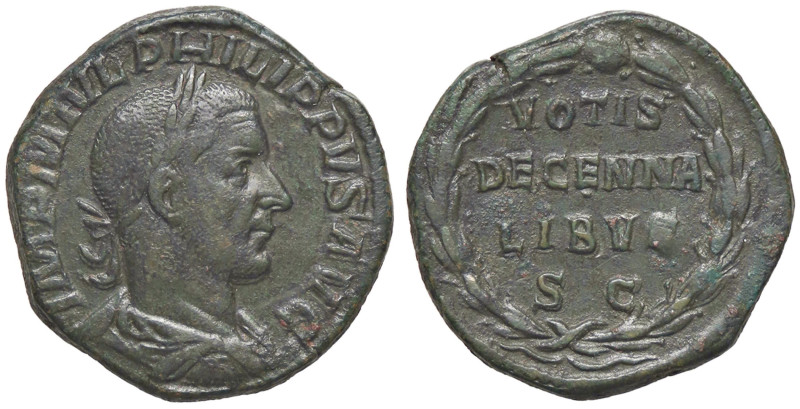 ROMANE IMPERIALI - Filippo I (244-249) - Sesterzio C. 246 (12 Fr.) (AE g. 20,63)...