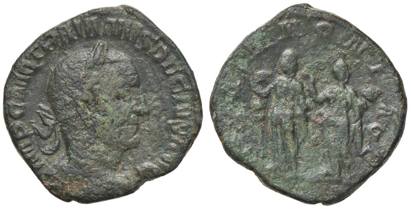 ROMANE IMPERIALI - Traiano Decio (249-251) - Sesterzio C. 87 (AE g. 17,6) Porosi...