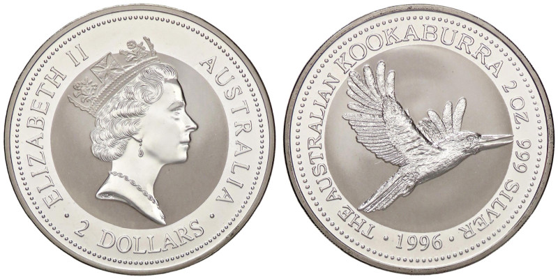 ESTERE - AUSTRALIA - Elisabetta II (1952-2022) - 2 Dollari 1996 - Kookaburra in ...