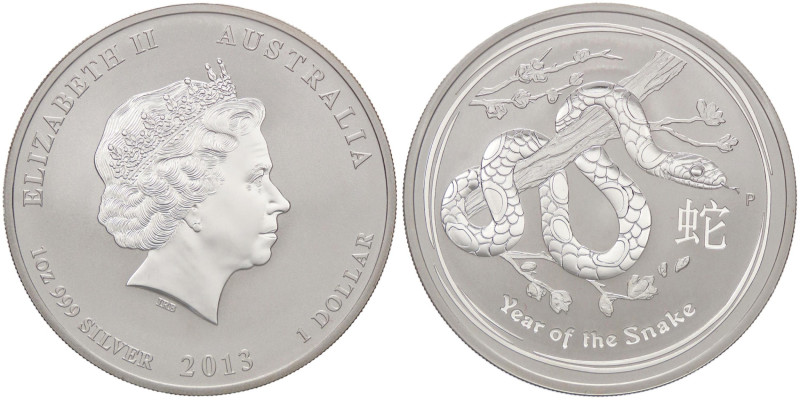 ESTERE - AUSTRALIA - Elisabetta II (1952-2022) - Dollaro 2013 - Anno del serpent...