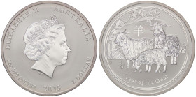 ESTERE - AUSTRALIA - Elisabetta II (1952-2022) - Dollaro 2015 - Anno della capra   AG