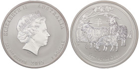 ESTERE - AUSTRALIA - Elisabetta II (1952-2022) - Dollaro 2015 - Anno della capra   AG