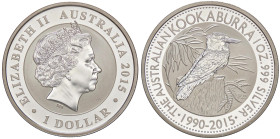 ESTERE - AUSTRALIA - Elisabetta II (1952-2022) - Dollaro 2015 - Kookaburra Kr. 1296  AG