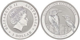 ESTERE - AUSTRALIA - Elisabetta II (1952-2022) - Dollaro 2017 - Kookaburra Kr. 1296  AG