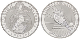 ESTERE - AUSTRALIA - Elisabetta II (1952-2022) - Dollaro 2020 - Kookaburra Kr. 1296  AG