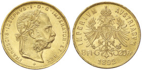 ESTERE - AUSTRIA - Francesco Giuseppe (1848-1916) - 20 Corone 1892 Kr. 2269  (AU g. 6,46)Riconio