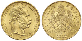 ESTERE - AUSTRIA - Francesco Giuseppe (1848-1916) - 20 Corone 1892 Kr. 2269  (AU g. 6,45)Riconio Colpetto