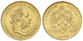 ESTERE - AUSTRIA - Francesco Giuseppe (1848-1916) - 10 Corone 1892 Kr. 2260  (AU g. 3,23)Riconio