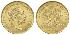 ESTERE - AUSTRIA - Francesco Giuseppe (1848-1916) - 10 Corone 1892 Kr. 2260  (AU g. 3,22)Riconio