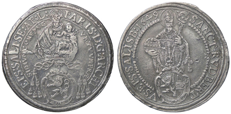 ESTERE - AUSTRIA-SALISBURGO - Paris Graf Lodron (1619-1653) - Tallero 1649 Dav. ...