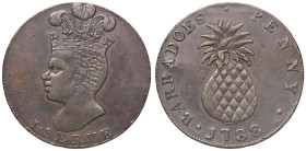 ESTERE - BARBADOS - Giorgio III (1760-1820) - Penny 1788 Kr. Tn8 R CU