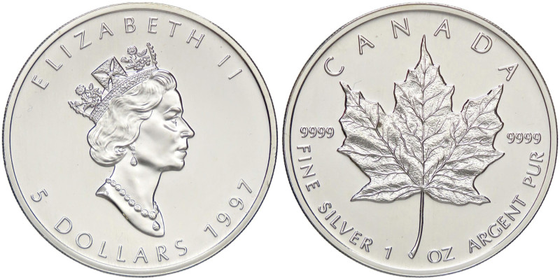 ESTERE - CANADA - Elisabetta II (1952-2022) - 5 Dollari 1997 Kr. 187 AG

Statu...