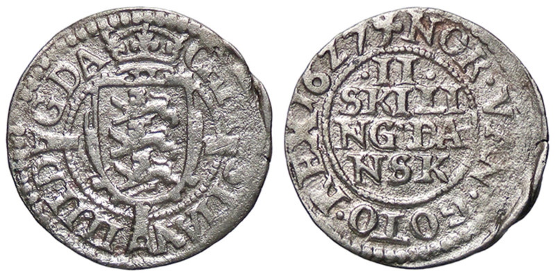 ESTERE - DANIMARCA - Cristiano IV (1588-1648) - 2 Skilling 1627 Kr. 89 (AG g. 1)...