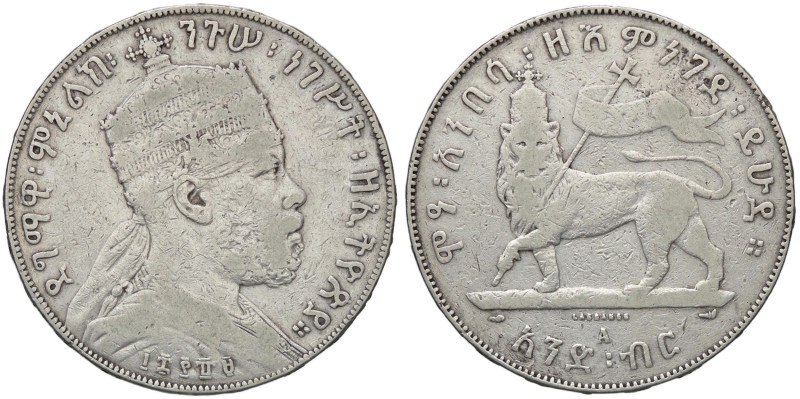 ESTERE - ETIOPIA - Menelik II (1889-1913) - Birr 1889 Kr. 5 R AG

Status: megl...