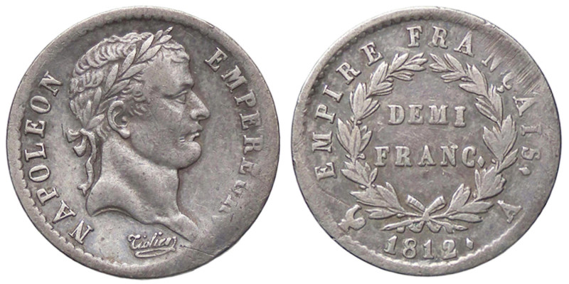 ESTERE - FRANCIA - Napoleone I, Imperatore (1804-1814) - Mezzo franco 1812 A Gad...