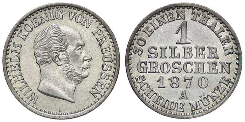 ESTERE - GERMANIA - PRUSSIA - Guglielmo I (1861-1888) - Groschen 1870 A Kr. 485 ...