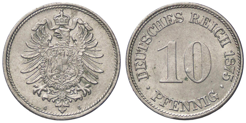 ESTERE - GERMANIA - Guglielmo I (1871-1888) - 10 Pfennig 1875 G Kr. 4 NI

Stat...