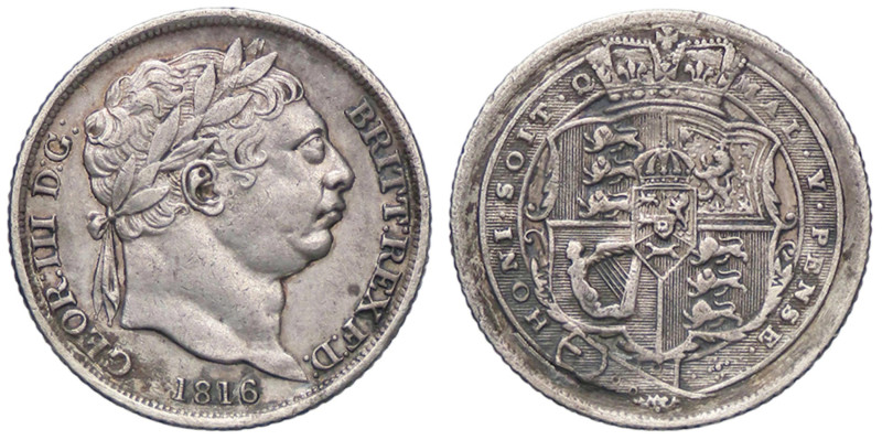 ESTERE - GRAN BRETAGNA - Giorgio III (1760-1820) - 6 Pence 1816 Kr. 665 AG

St...