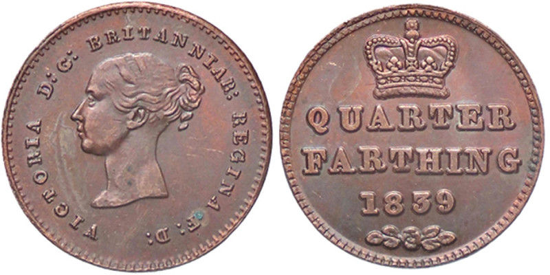 ESTERE - GRAN BRETAGNA - Vittoria (1837-1901) - 1/4 di Farthing 1839 Kr. 737 CU ...