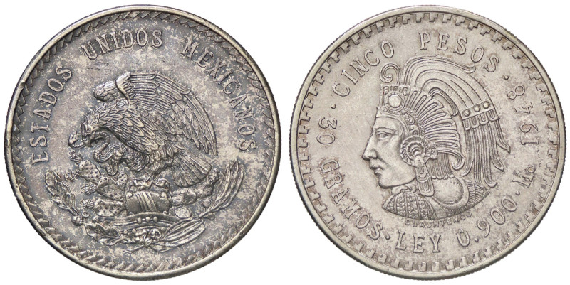 ESTERE - MESSICO - Repubblica (1823) - 5 Pesos 1948 Kr. 465 AG

Status: qFDC