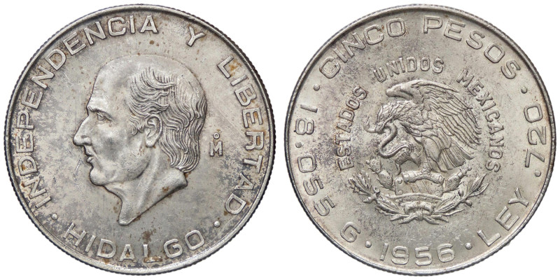 ESTERE - MESSICO - Repubblica (1823) - 5 Pesos 1956 Kr. 469 AG

Status: SPL+/q...