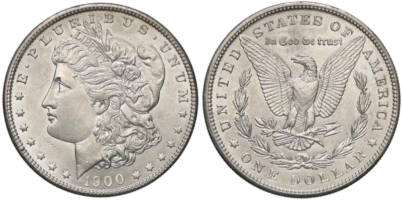 ESTERE - U.S.A. - Dollaro 1900 - Morgan Kr. 110 AG Segnetti al D/

Status: SPL...