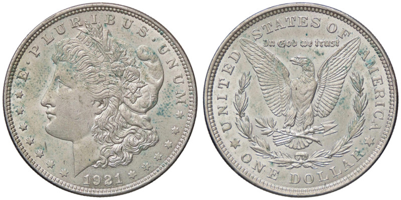 ESTERE - U.S.A. - Dollaro 1921 - Morgan Kr. 110 AG Segnetti

Status: SPL+