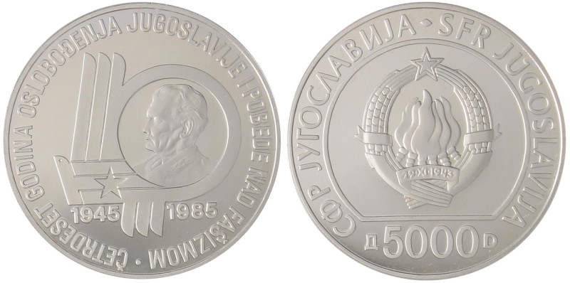 ESTERE - YUGOSLAVIA - Repubblica Popolare - 5.000 Dinari 1985 AG In confezione
...