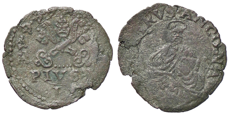 ZECCHE ITALIANE - ANCONA - Pio V (1566-1572) - Quattrino (CU g. 0,45)

Status:...