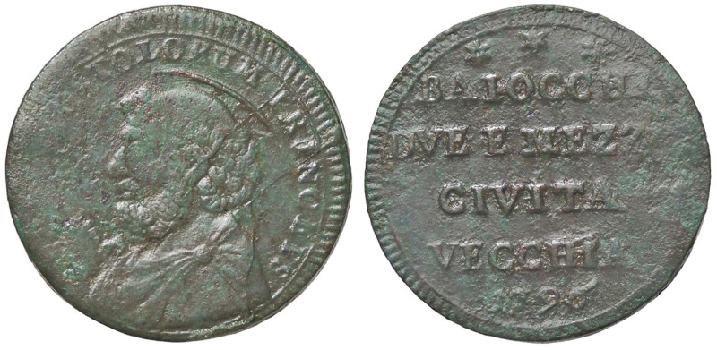 ZECCHE ITALIANE - CIVITAVECCHIA - Pio VI (1775-1799) - Sampietrino 1796 CU

St...